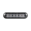 Luz Auxiliar Ultra Brillante IP67 de 6 LEDs, Color Rojo, con mica transparente y bisel negro