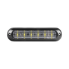 Luz Auxiliar Ultra Brillante IP67 de 6 LEDs, Color Rojo/Azul, con mica transparente y bisel negro