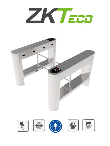 ZKTECO PROENTRANCE SB01FP - Barrera Peatonal de Acero Inoxidable un Carril de Alto Flujo / 30 personas x minuto / Carril 104.5 cm / Incluye 2 lectores de Huella FR1500 y / Remate Panel inBio206Pro / Requiere Licencia / 01 pz en IZTACALCO / Remate