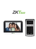 ZKTECO VK07B53LKit- Kit de Videoportero IP / Monitor Color de 7 Pulgadas / Frente de Calle IP55 / Cámara 1080P / PoE / Apertura con Tarjetas ID 125Khz y Contraseña / Excelente Visión Nocturna