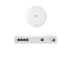 Kit DEMO de Router Multi-Servicio / 1 puerto 10/100/1000 Mbps(WAN) / 4 puertos 10/100/1000 Mbps(LAN) PoE / 50W + Punto de Acceso Wi-Fi 7 / 3.5 Gbps / MU-MIMO 2x2 (2.4GH y 5GHz) / Smart Antenna más cobertura / Instalación en techo y pared
