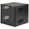 Gabinete AccessPlus de Montaje en Pared de 19in, Rieles Numerados y Roscados #10-32, Puerta con Ventana de Seguridad, 600 mm de Ancho, 762 mm de Profundidad, 12 UR, Color Negro