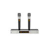 Sistema de Micrófono Inalámbrico UHF / 2 Canales / Micrófono de Mano / Frecuencia 821-942 MHz / Distancia 100 m / Salida Balanceada y No Balanceada / Sincronización Infrarroja / Recepción True Diversity