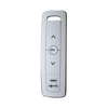 Control remoto 5 canales para motores de persiana Somfy con señal inalámbrica, instrucciones: sube, baja y detener, con posición favorita programada.