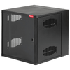 Gabinete AccessPlus de Montaje en Pared de 19in, Rieles Numerados y Roscados #10-32, Puerta con Ventana de Seguridad, 600 mm de Ancho, 762 mm de Profundidad, 12 UR, Color Negro