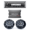 Kit de estéreo con Bluetooth KMR-M332BT | Amplificador KAC-M1814 | más Par de bocinas KFC-1653MRB