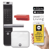 Kit Cerradura con manija YMF40A y HUB, Apertura por, Código, Biometría y apertura por SMARTPHONE, Para puertas de 35 a 90 mm de espesor