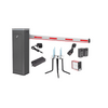 Kit COMPLETO Barrera Derecha XBS Con Corona LED / Brazo Iluminado de 5M / Incluye Sensor de Masa, Transformador, Lazo Magnético, Ancla, Fotoceldas y 2 Controles Inalámbricos