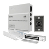 Kit para Control de Acceso Incluye Fuente de 12VCD / Soporta Batería de Respaldo/ Chapa Magnética de 600Lbs / Montajes L y Z / Botón de salida / Certificación UL y ETL