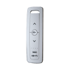 Control remoto 5 canales para motores de persiana Somfy con señal inalámbrica, instrucciones: sube, baja y detener, con posición favorita programada.