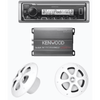 Kit de estereo con Bluetooth KMR-M332BT | Amplificador KAC-M1814 | mas Par de bocinas KFC-1613MRW