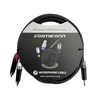 Cable 3.5mm a 2 RCA, conectores negros, con diferenciador de blanco y rojo en RCA MT380-RD - MT380-WH - MTP3C-BG, length 10m
