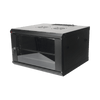 Gabinete de Pared PRECISION 19 in 6UR (455mm) - Cristal Templado. Incluye: 2 Ventiladores y Panel Cepillo