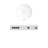 Kit DEMO de Router Multi-Servicio / 1 puerto 10/100/1000 Mbps(WAN) / 4 puertos 10/100/1000 Mbps(LAN) PoE / 50W + Punto de Acceso Wi-Fi 6 / 1.775 Gbps / MU-MIMO 2x2 (2.4GH y 5GHz) / Smart Antenna más cobertura / Instalación en techo y pared