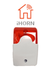 IHORN HC103 - Sirena con Estrobo color rojo / Interior / Compatible con paneles IHORN / RISCO / DSC / BOSCH / 12 V