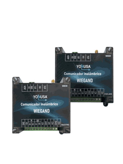 YONUSA WIE01 - Convertidor de lectora para control de acceso cableado a inalámbrico / 1 Wiegand / 2 Relevadores / 2 Entradas / 1.6 KM de distancia